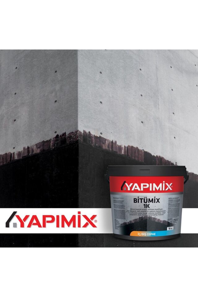 Bitümix 1k - Bitüm Kauçuk Esaslı Temel Perde Şap Altı Su Yalıtım Malzemesi 18 Kg