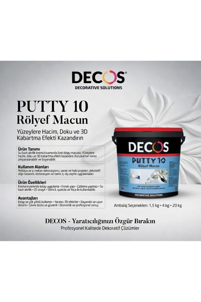 Putty 10 - Rölyef Macun Pasta 4 Kg